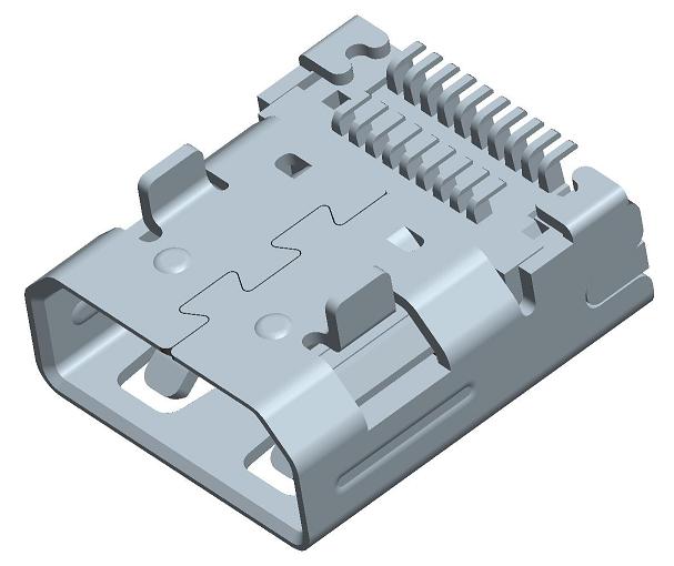 HDMI D TYPE ,雙排SMD ,前插后貼HDMI JACK SE,HDMI-D-4主圖