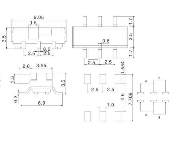 撥動開關(guān)圖紙 撥動開關(guān)圖紙