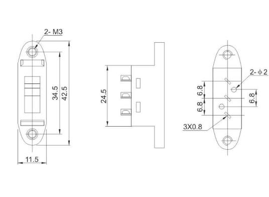 帶耳撥動開關(guān)圖紙 帶耳撥動開關(guān)圖紙