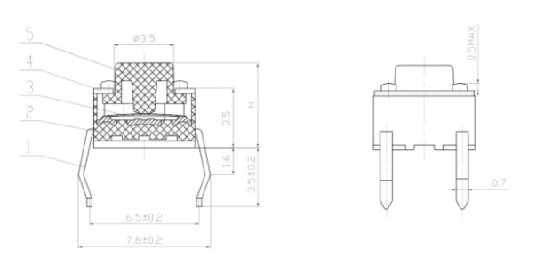 四腳輕觸開(kāi)關(guān)的工作原理解析