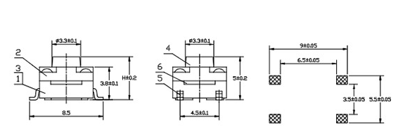 輕觸開關尺寸圖